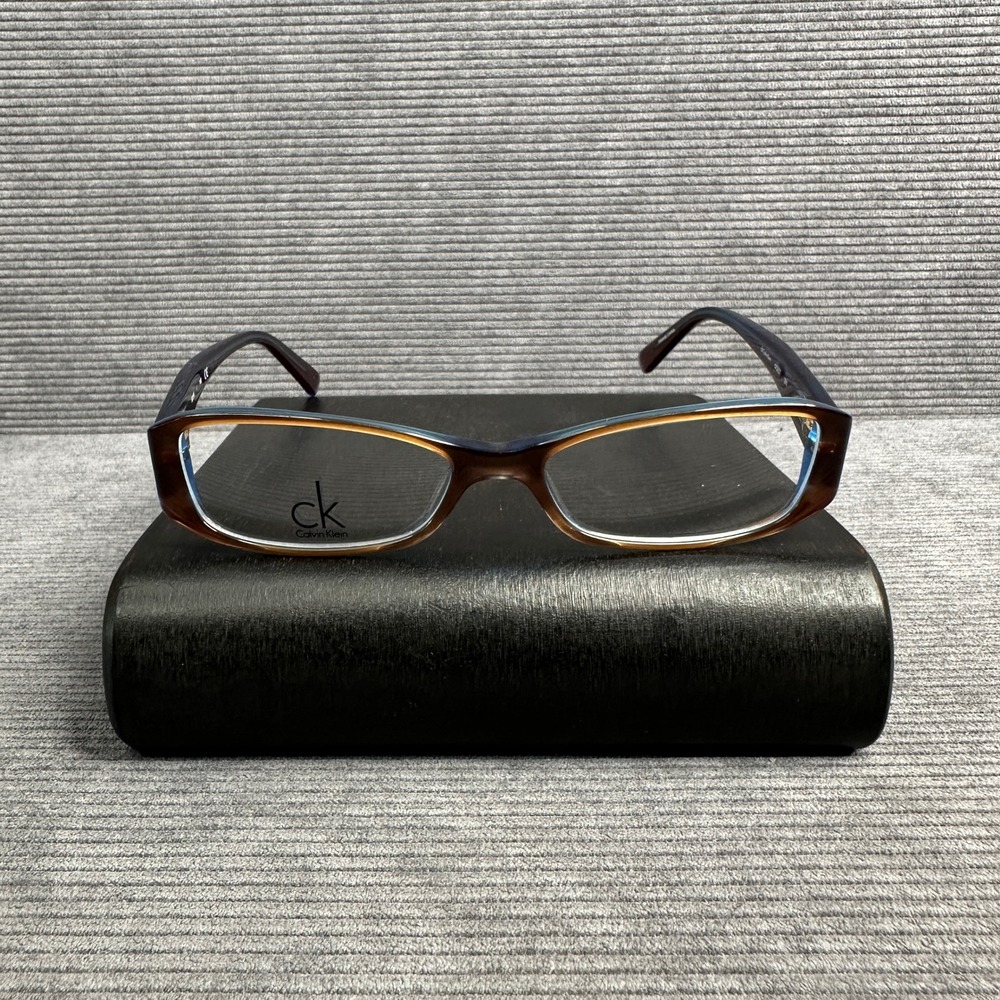 Calvin Klein CK5637 200 Brown Blue Rectangular Y2k Eyeglasses Frames 52-16-140